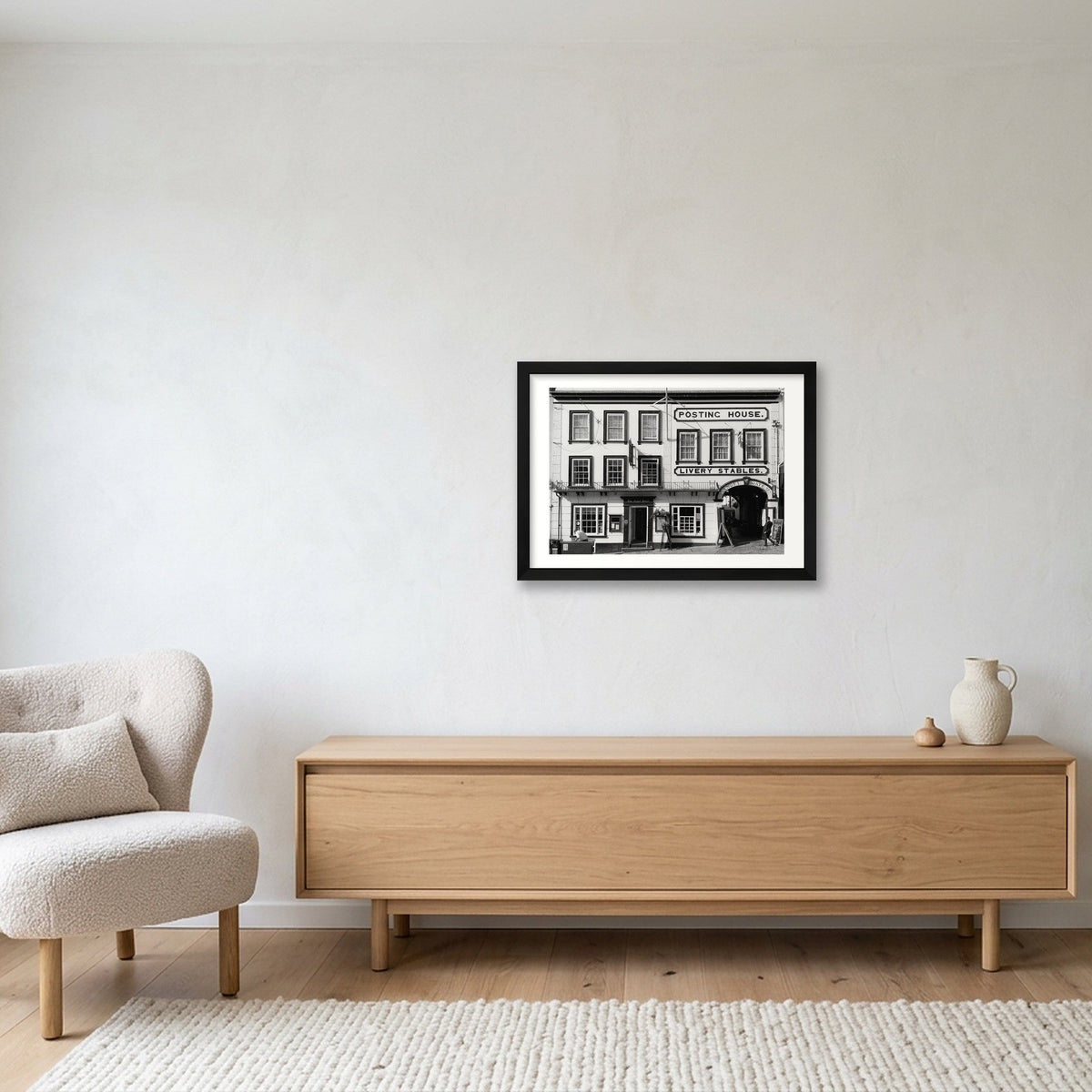 The Angel Hotel, Guildford — A3 (42×30cm, 17×12") Black Frame