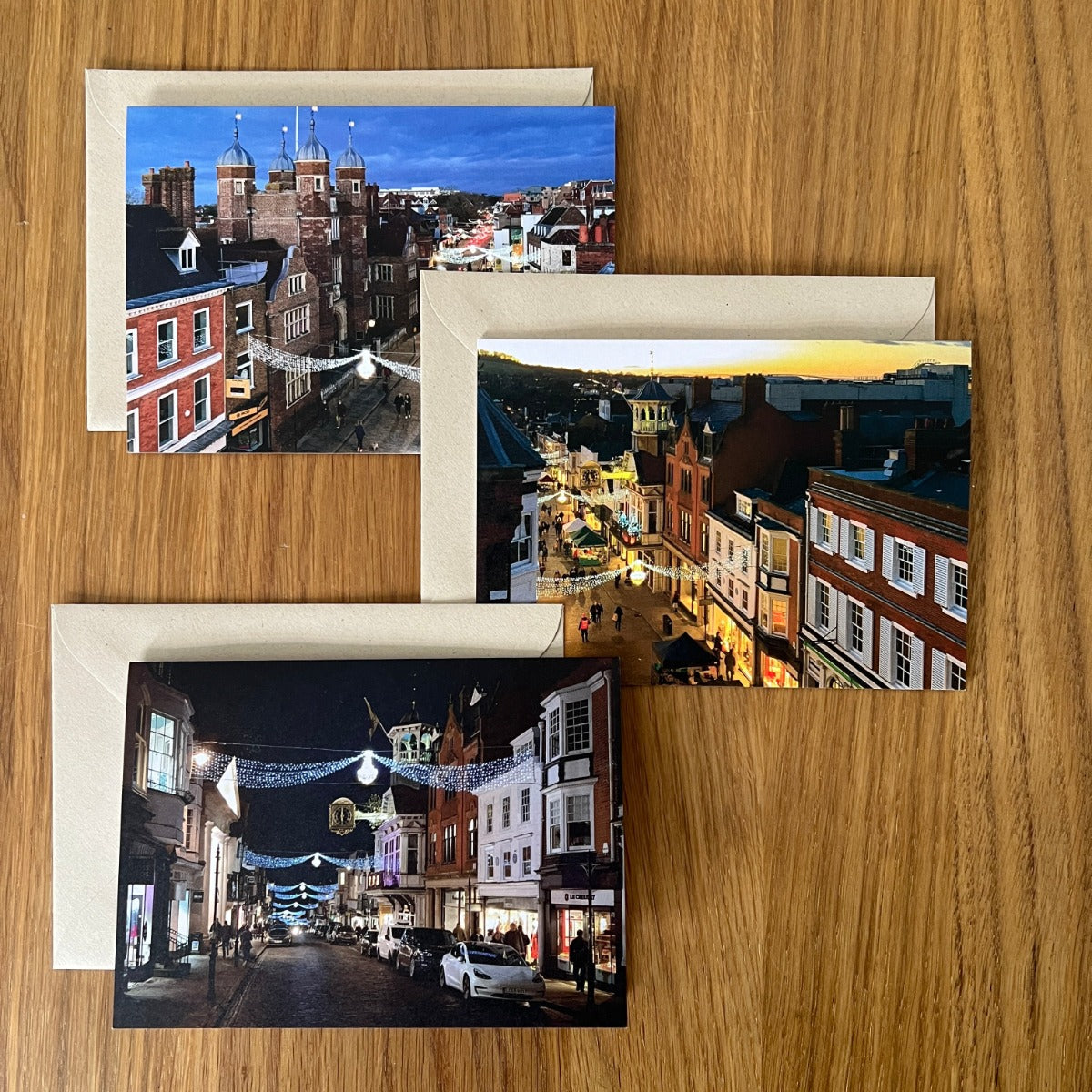 Guildford High Street by The Guildfordian Christmas Card 3 Pack